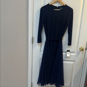 Navy Blue Midi Dress